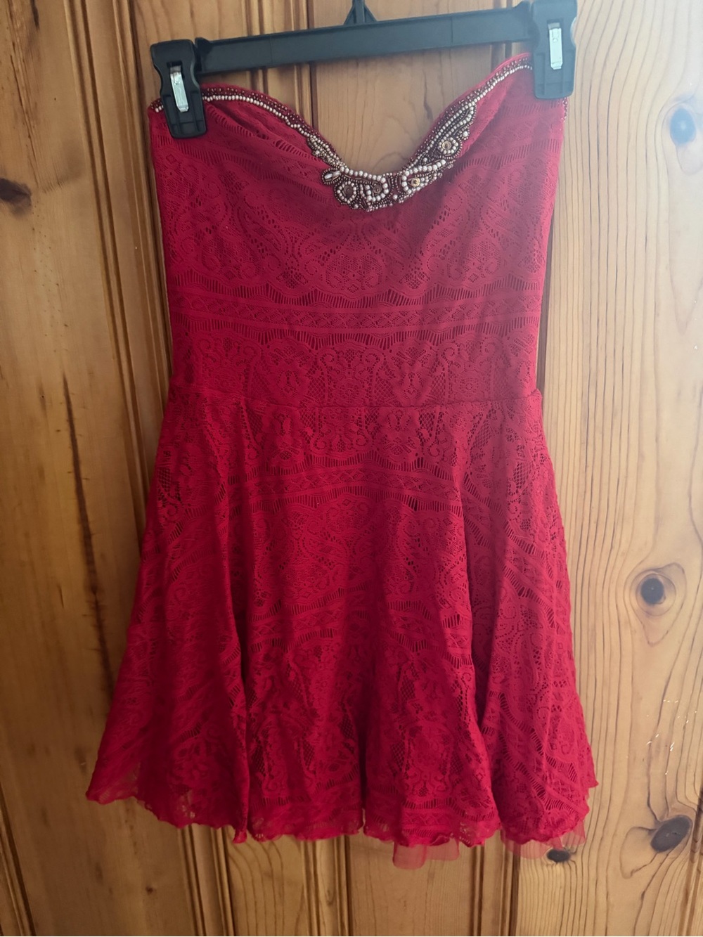 Free people womens red  strapless dress